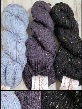 Cascade Yarns 220 Tweed Worsted Wool Yarn Colors 701 7618 7631 Peru 3-Hank Lot